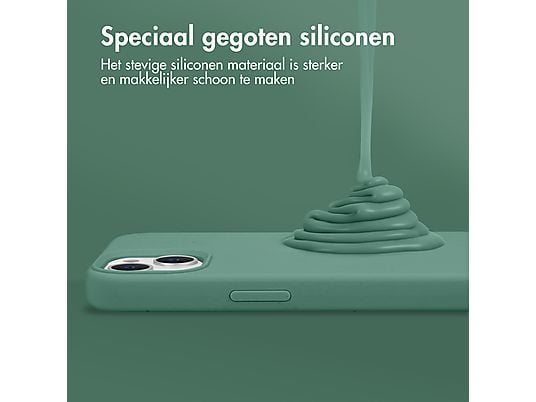 ACCEZZ Liquid Silicone Backcover met MagSafe Telefoonhoesje voor Apple iPhone 15 Plus Donkergroen