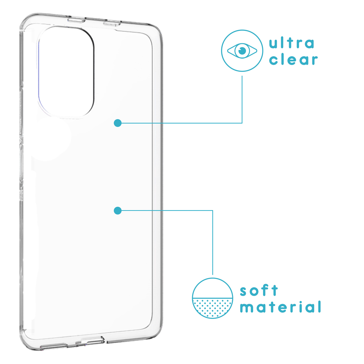 Fundador de móvil transparente con etiquetas de ultra claro y material suave.