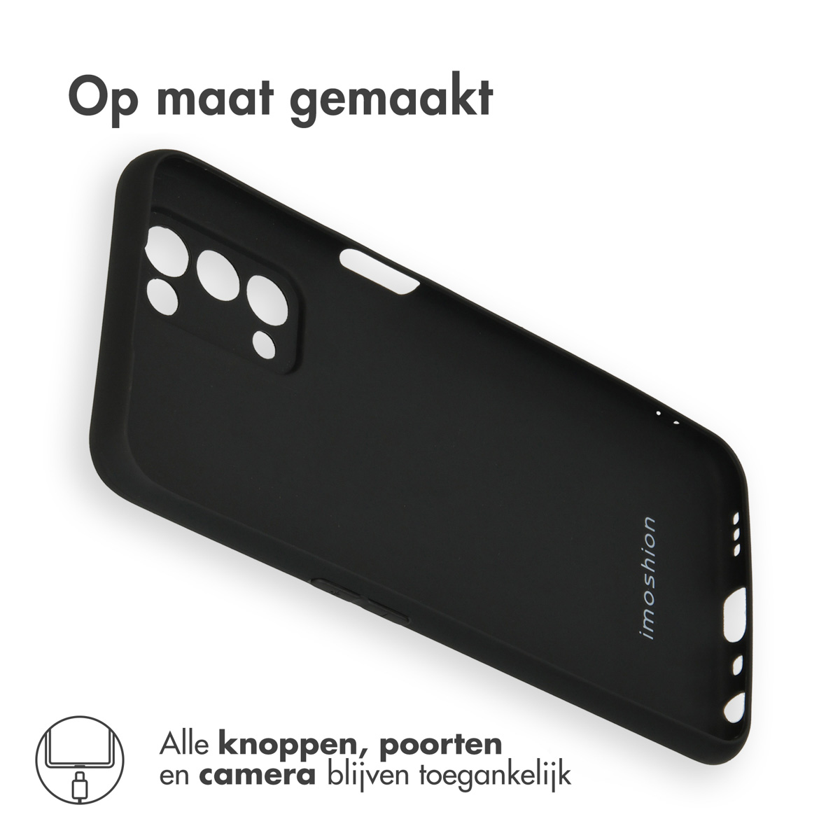 kwmobile Custodia Compatibile con Oppo A76 / A96 Cover - Back Case in Silicone TPU - Protezione Smartphone con Cordino - trasparente/nero