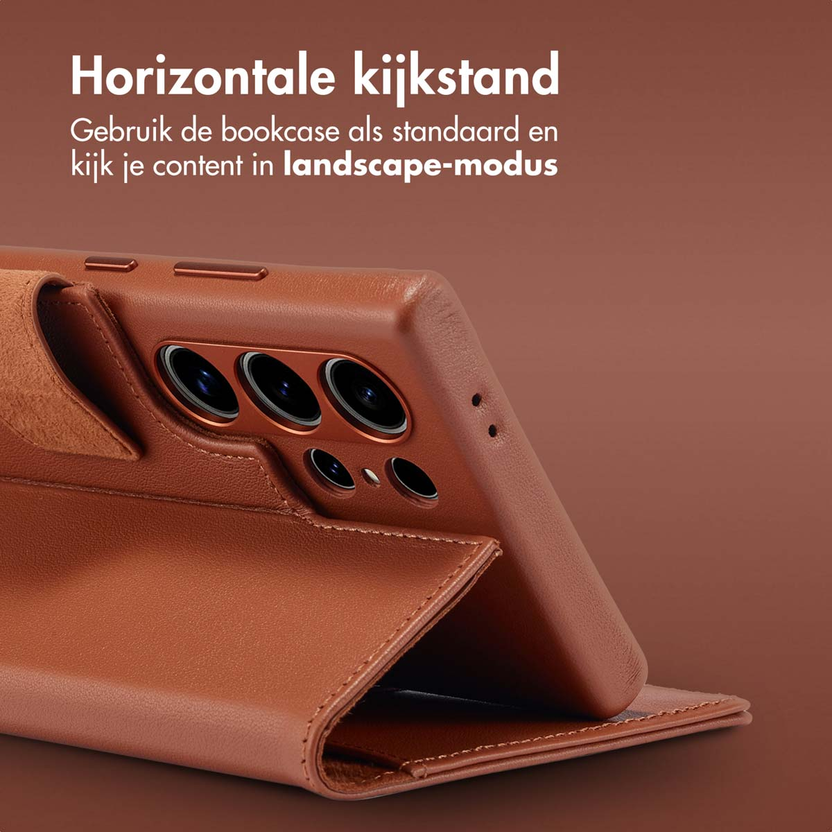 ACCEZZ Coque folio compatible avec Samsung Galaxy S24 Ultra Étui de Téléphone voor Samsung Samsung Galaxy S24 Ultra Marron