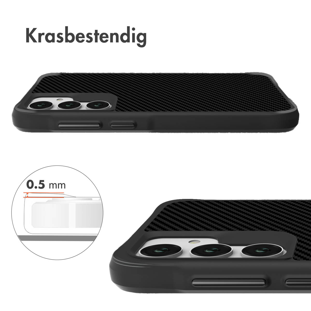 Telefoonhoesje met de achterkant van een telefoon met een krasbestendige functie.