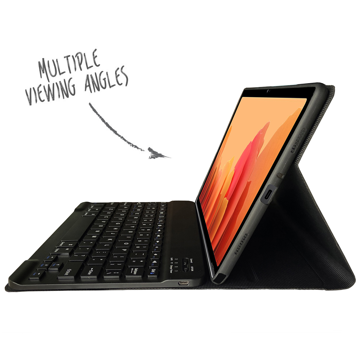 ACCEZZ QWERTY Bluetooth Keyboard Bookcase voor de Samsung Galaxy Tab A7 - Zwart Protective case + keyboard  Black