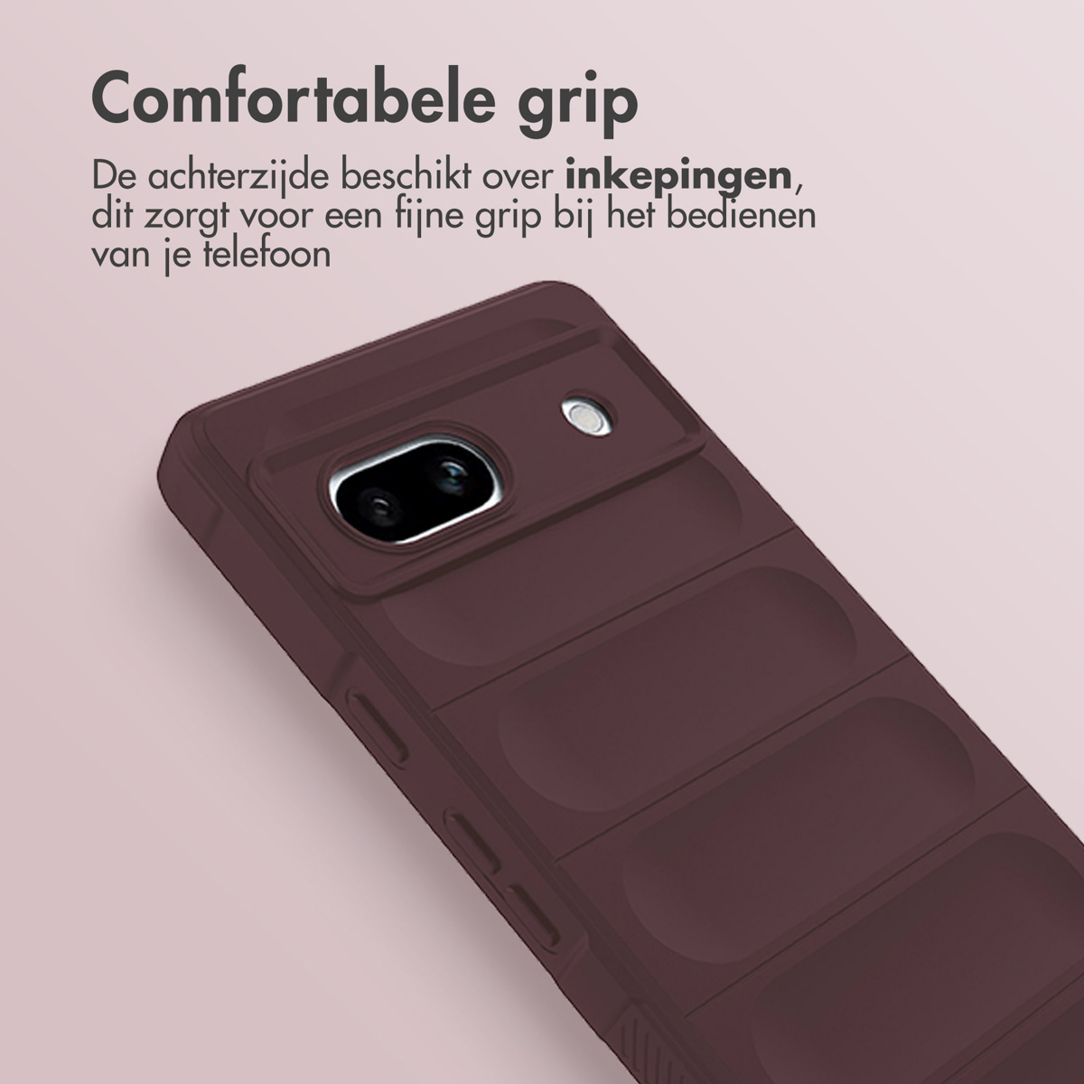 A maroon phone case, with a textured design. The case has a camera cutout.