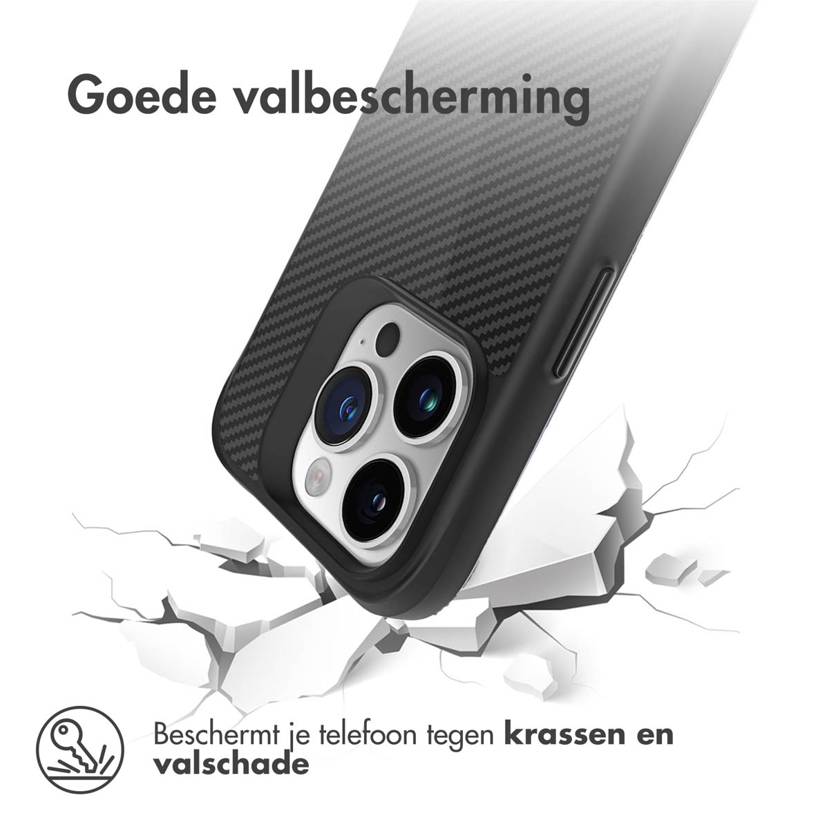 Custodia per telefono con terreno incrinato. La custodia del telefono è nera e ha un design.