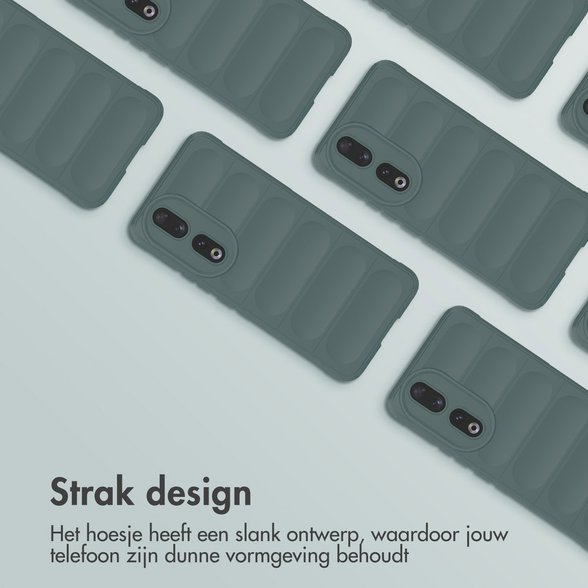 Coques de téléphone grises avec rainures verticales et modules caméra sur fond clair.
