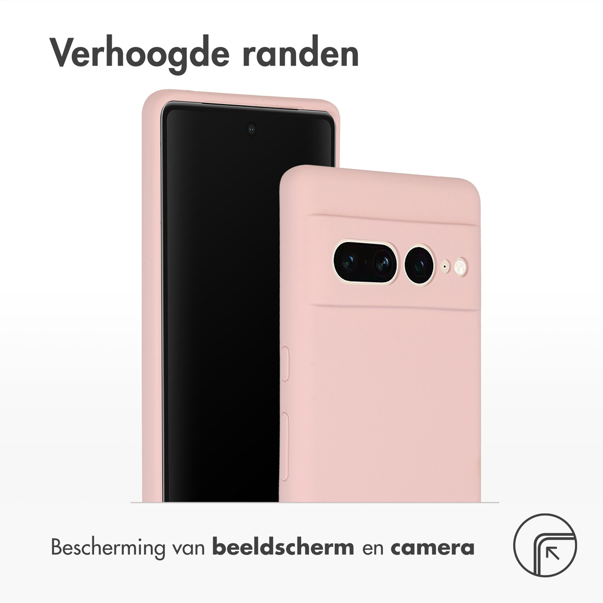 Custodia rosa per telefono con un telefono. Il telefono mostra un display.