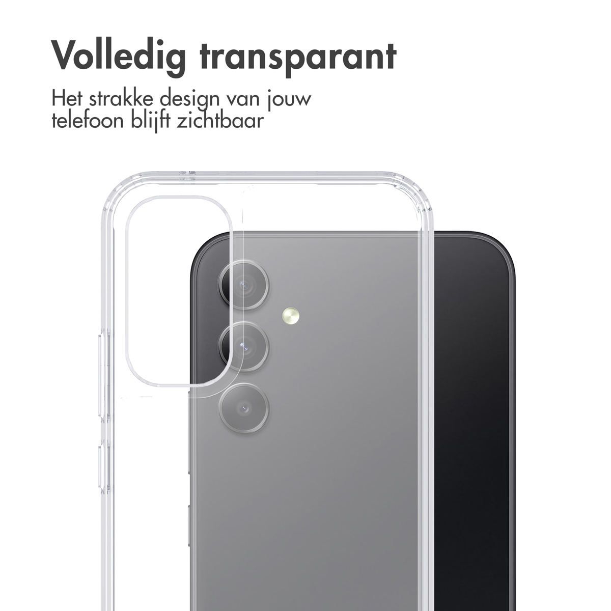 Une coque de téléphone transparente sur un téléphone. La coque est transparente, mettant en valeur le design du téléphone.