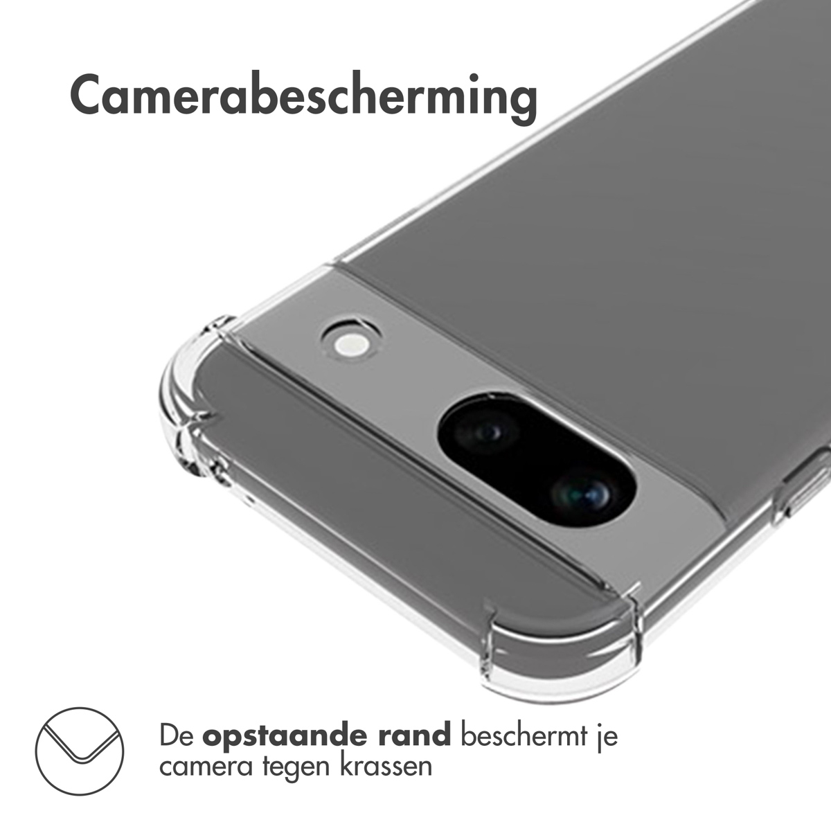 Een doorzichtige telefoonhoes om de telefooncamera te beschermen met een transparant ontwerp.