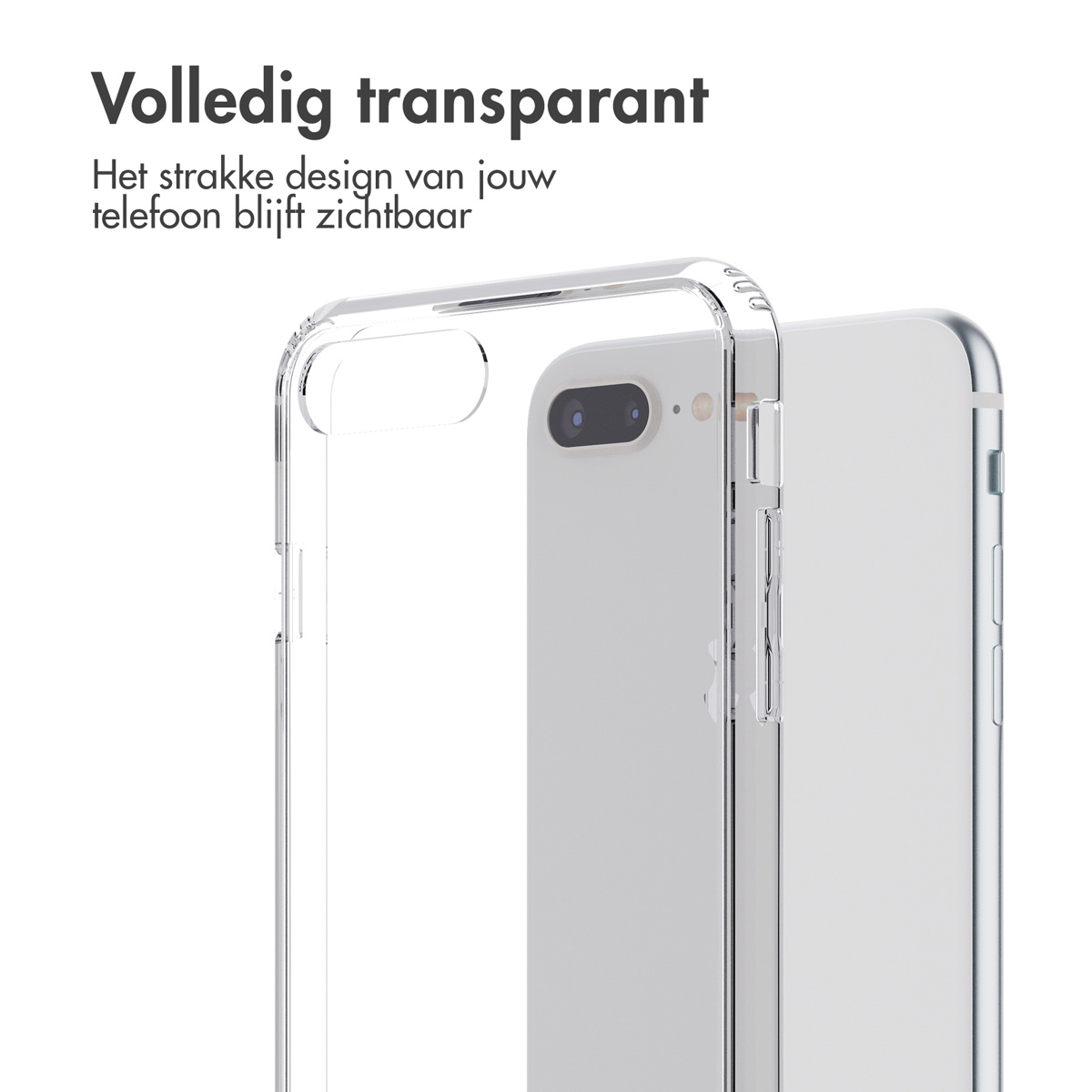 Coque de téléphone transparente sur un téléphone, montrant l'arrière du téléphone. Le design est visible.