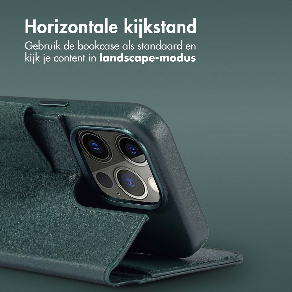 ACCEZZ Coque folio compatible avec iPhone 15 Pro Étui de Téléphone voor Apple iPhone 15 Pro Vert foncé