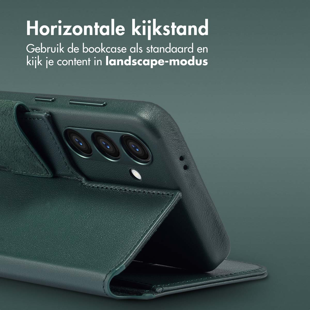 ACCEZZ Leather Bookcase 2-in-1 met MagSafe - Geschikt voor Samsung Galaxy S24 - Telefoonhoesje voor Samsung Samsung Galaxy S24 Donkergroen