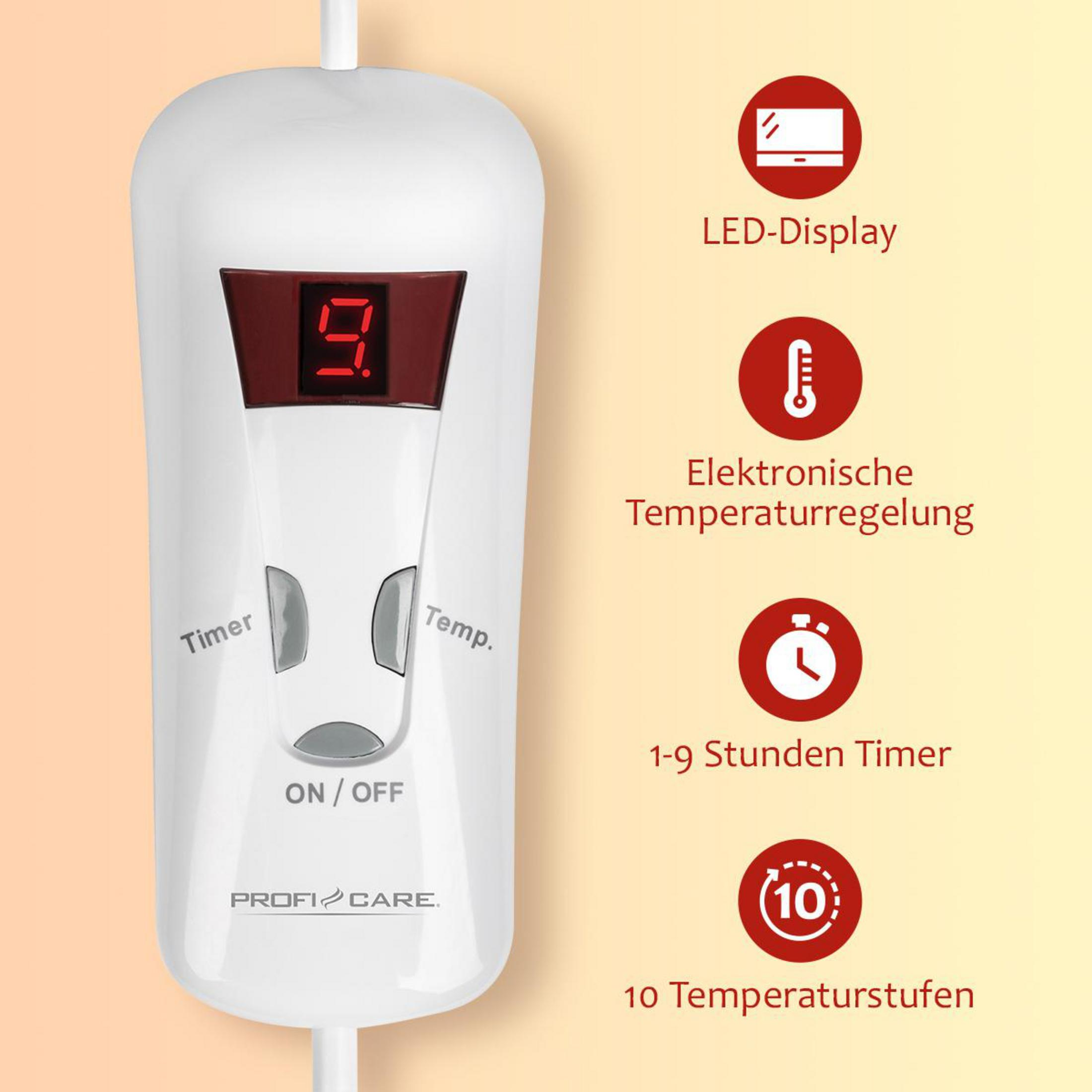Biała jednostka sterująca z czerwonym wyświetlaczem cyfrowym pokazującym '9', z kilkoma opcjami przycisków.