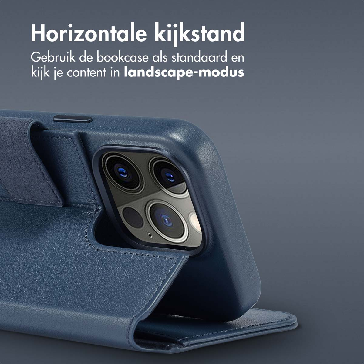 ACCEZZ Leather Bookcase 2-in-1 met MagSafe - Geschikt voor Apple iPhone 15 Pro - Telefoonhoesje voor Apple iPhone 15 Pro Donkerblauw