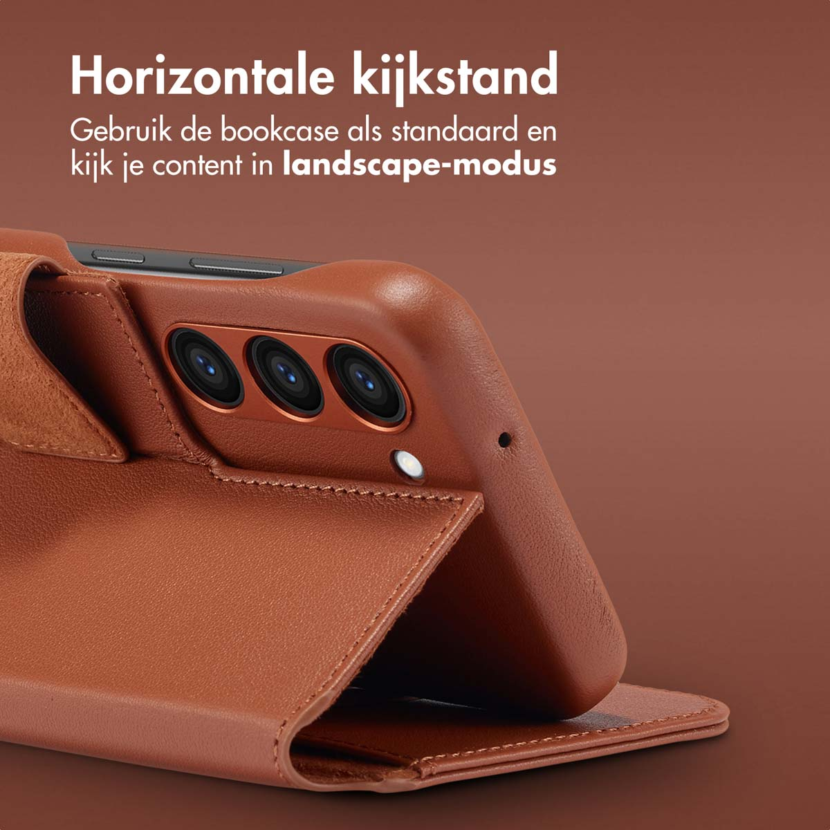 ACCEZZ Coque folio compatible avec Samsung Galaxy S23 Étui de Téléphone voor Samsung Samsung Galaxy S23 Marron