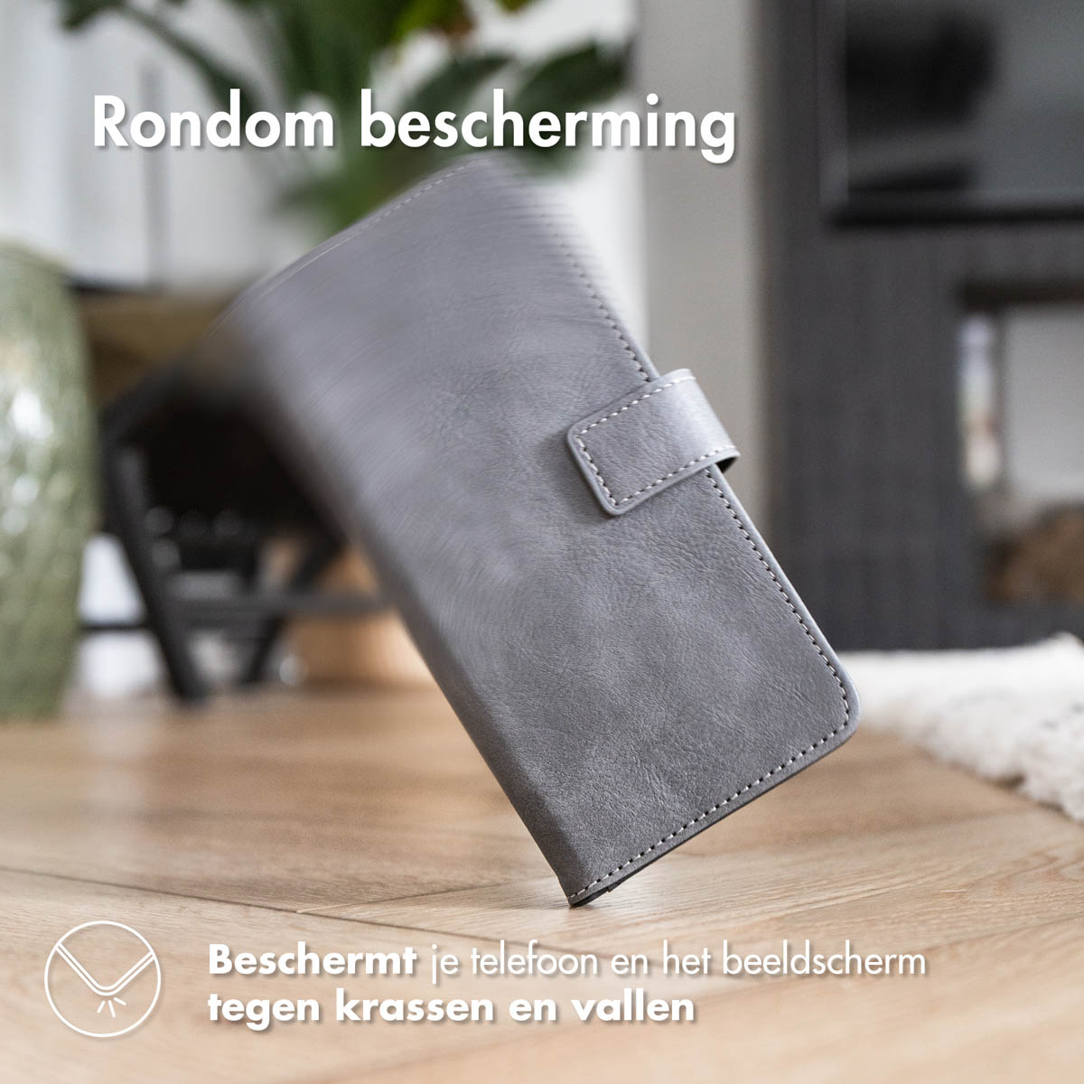 IMOSHION Luxe Bookcase - Geschikt voor Samsung Galaxy A20s - Telefoonhoesje voor Samsung Samsung Galaxy A20s Grijs