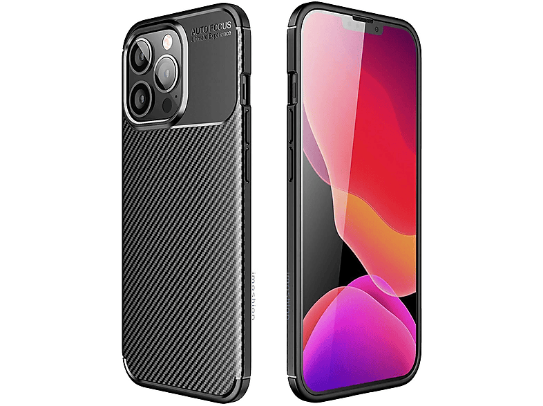 IMOSHION Carbon Softcase Backcover Telefoonhoesje voor Apple iPhone 13 Pro Max Zwart MediaMarkt