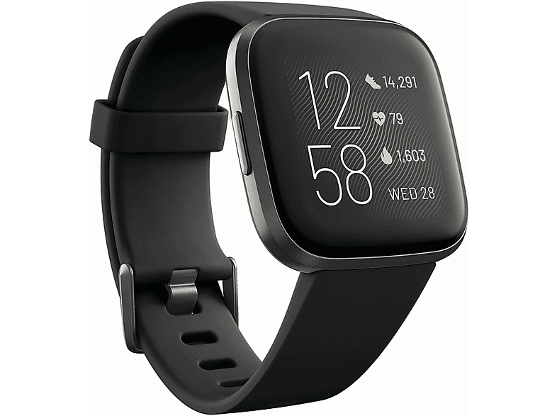 FITBIT Versa 2 Smartwatch Aluminium Silikon, S,L, Black/Carbon
