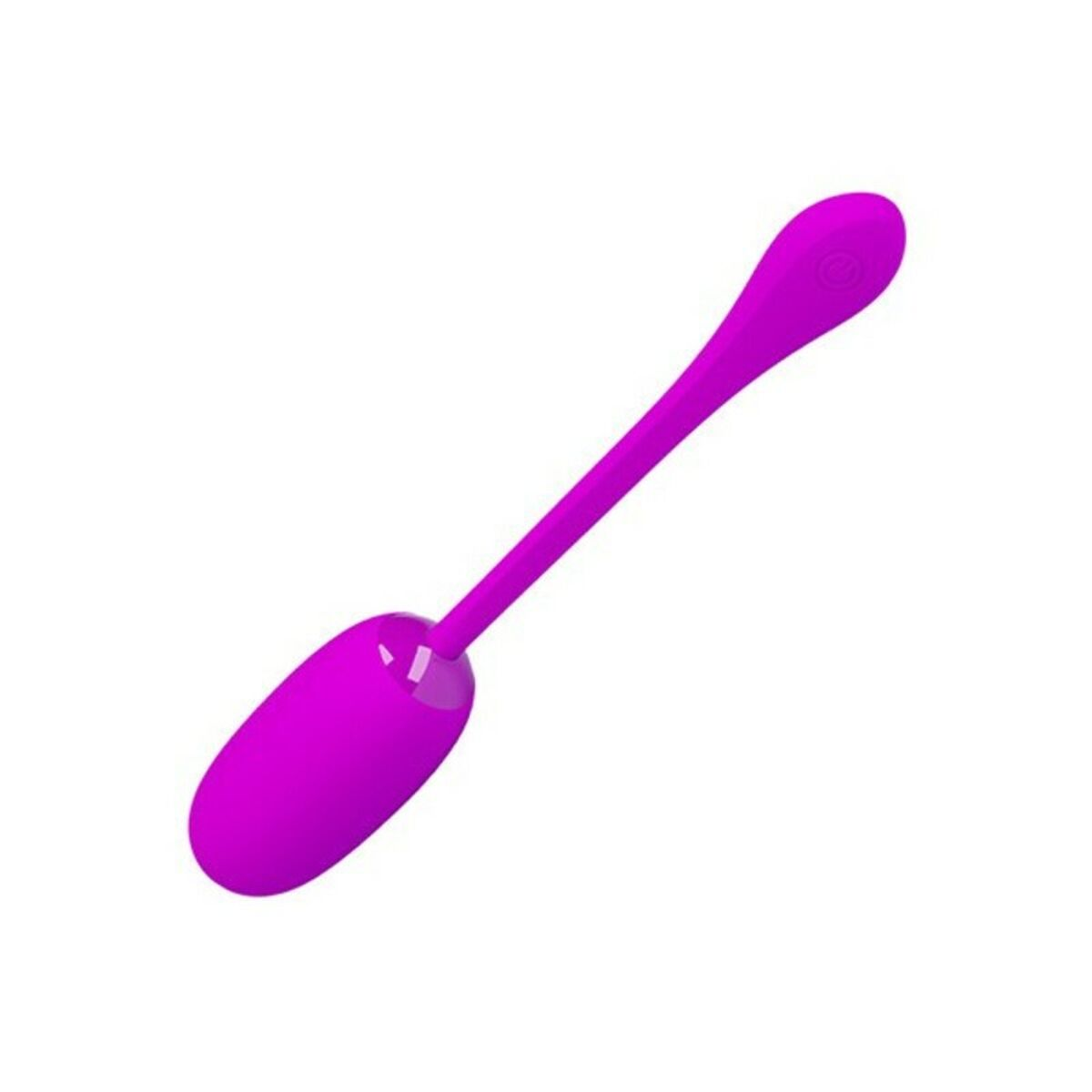 Ein leuchtend magenta Sexspielzeug auf weißem Hintergrund. Es hat eine längliche Form mit einem abgerundeten Kopf und einem langen, dünnen Griff.