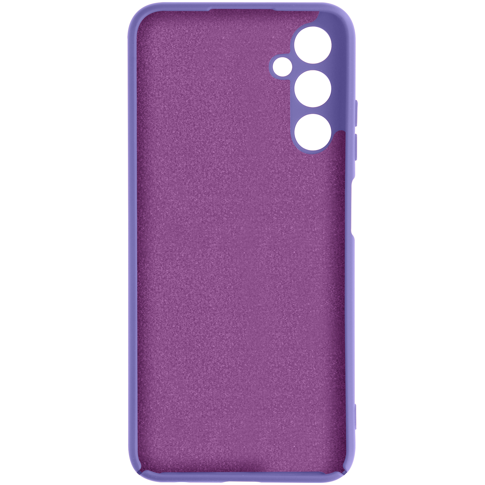 Coque de téléphone violette, avec un intérieur mat et texturé.