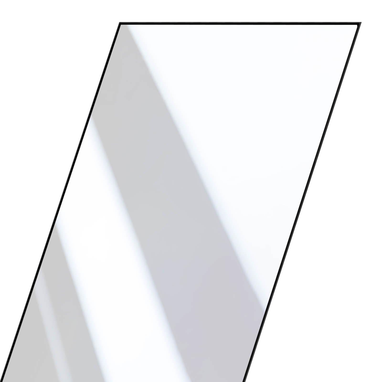 Rettangolo diagonale con cornice nera. Lo sfondo è bianco con ombre.