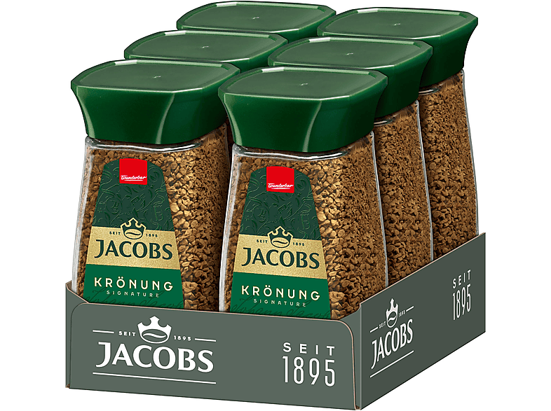 JACOBS Krönung 6 x 200 g Gläser löslicher Kaffee (In heißem Wasser auflösen)