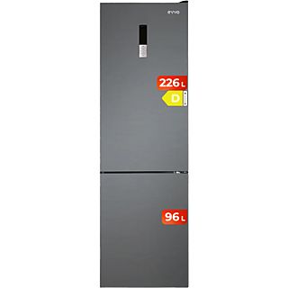 Frigorífico Combi - EVVO F55DX, Independiente, 185,5 cm, Dark Inox