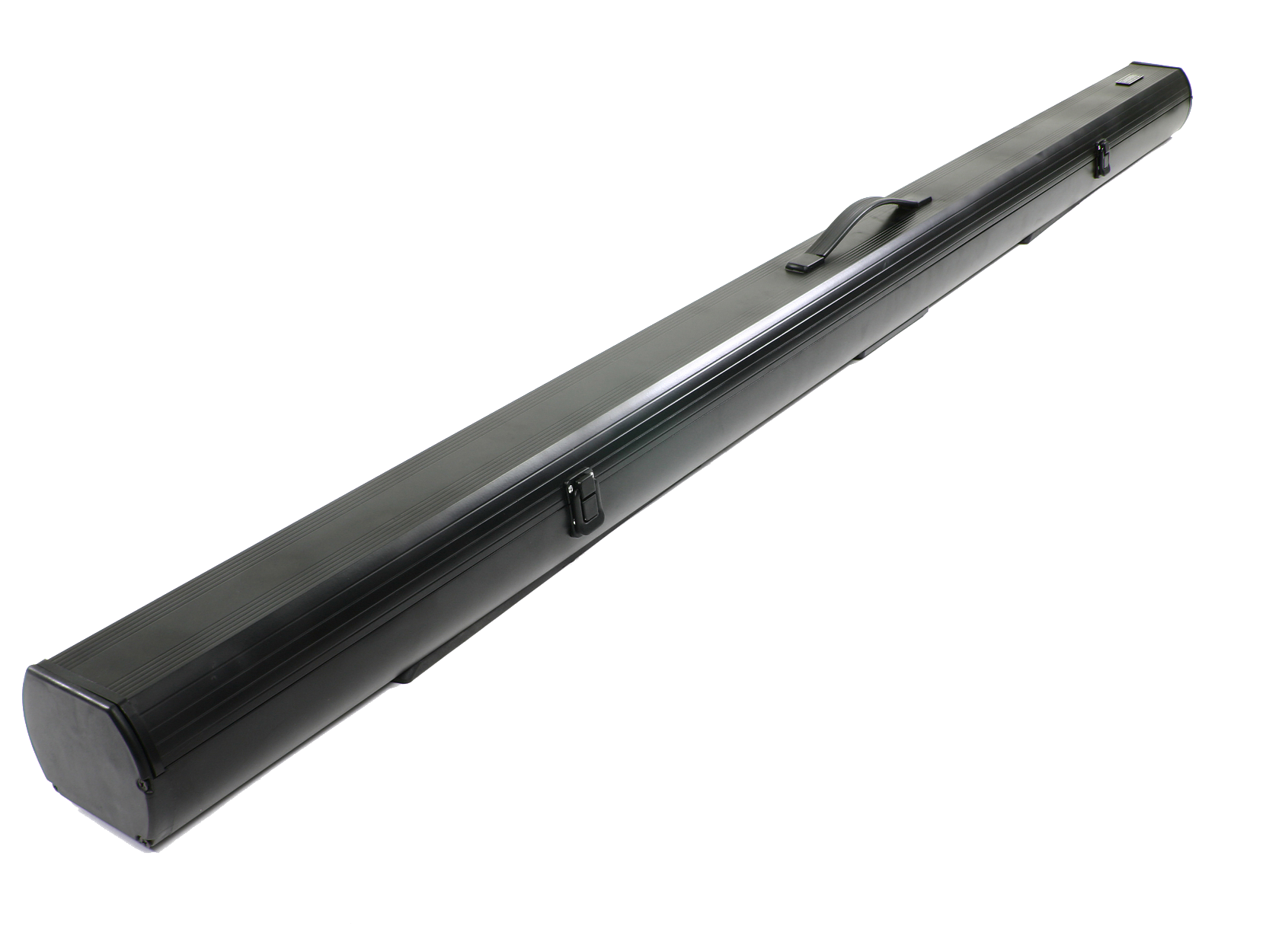 A long, black, rectangular case with a handle and latches for storage.