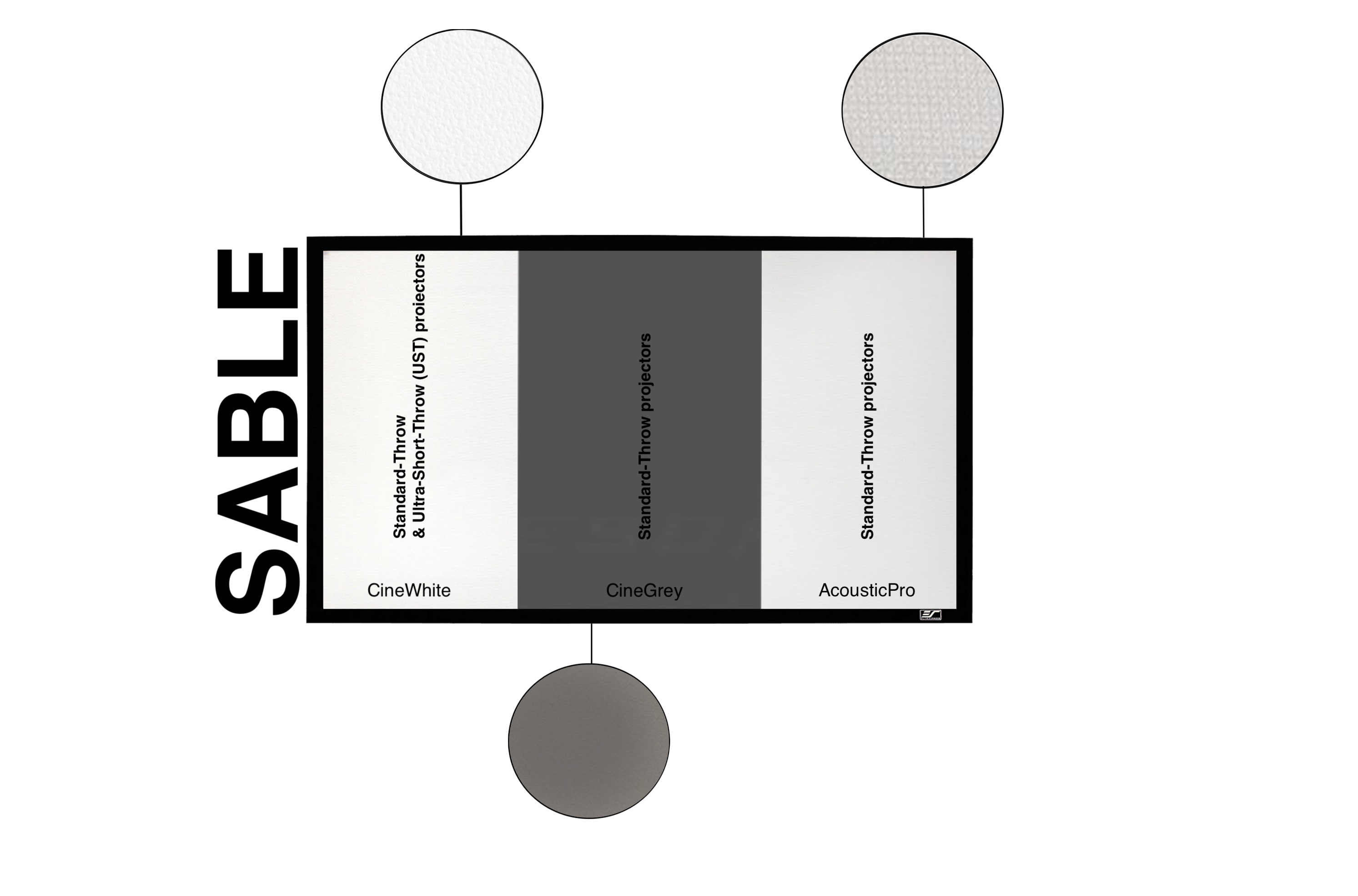 ELITE SCREENS SABLE FRAME,110 inch (244x137) Beamer Leinwand
