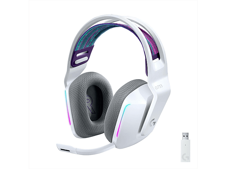 LOGITECH 981-000883 G733 LIGHTSPEED WHITE, Over-ear Gaming Headset Weiß