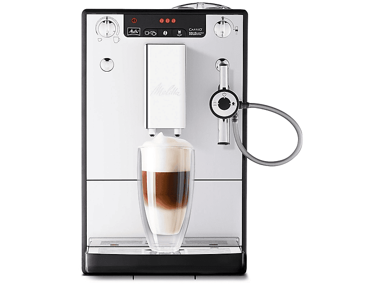 MELITTA E 957-103 CAFFEO SOLO+PERFECT MILK SILBER-SCHWARZ Kaffeevollautomat Silberfarbig/Schwarz