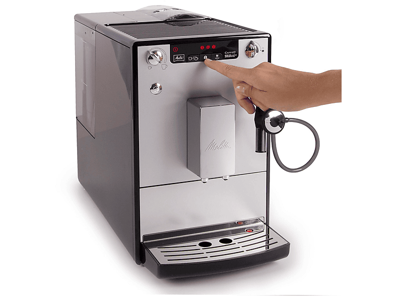 MELITTA E 957-103 CAFFEO SOLO+PERFECT MILK SILBER-SCHWARZ Kaffeevollautomat Silberfarbig/Schwarz
