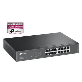 Switch  - TL-SG1016D TP-LINK, 16 puertos Ethernet, Negro