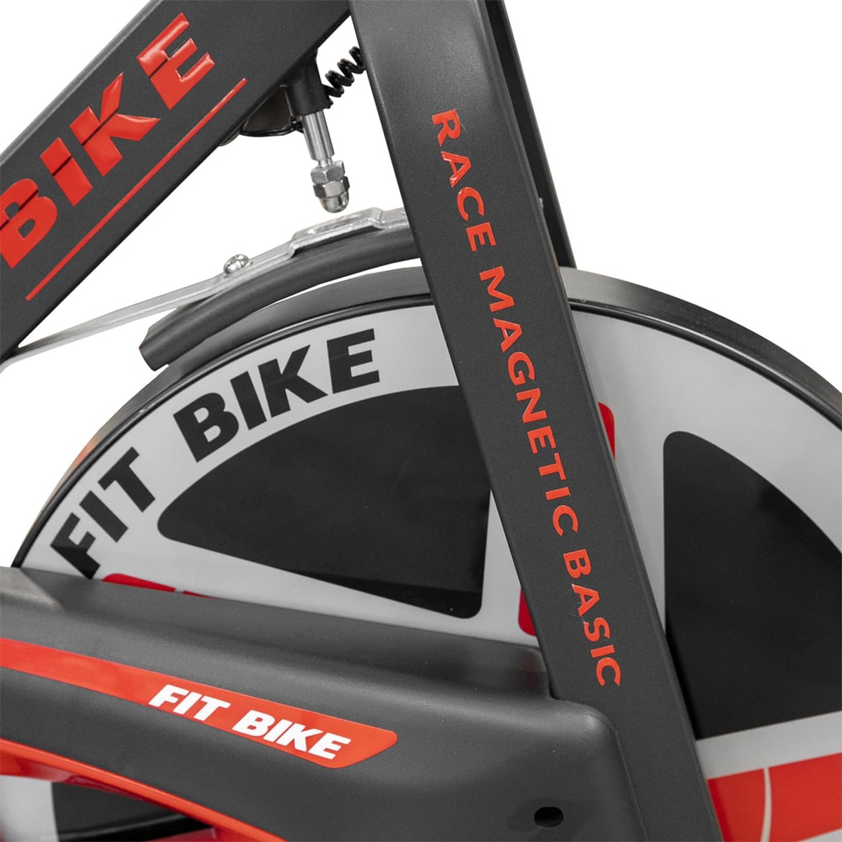 Indoor bike. The wheel has FIT BIKE written on it. Race Magnetic Basic written on the frame.
