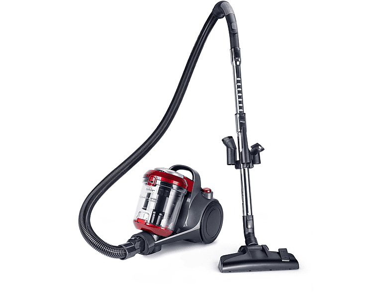 FAKIR BL 141 Zylinder-Vakuum Staubsauger, maximale Leistung: 700 Watt, Anthrazit/Rot)