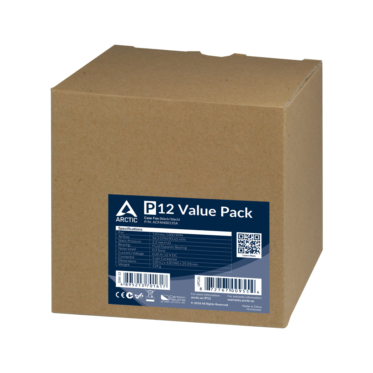 A cardboard box with the P12 Value Pack label, white background.