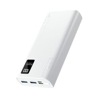 Power bank - PROMATE BOLT-20PRO.WHITE, 20000 mAh, USB-A x 2, USB-C, Blanco