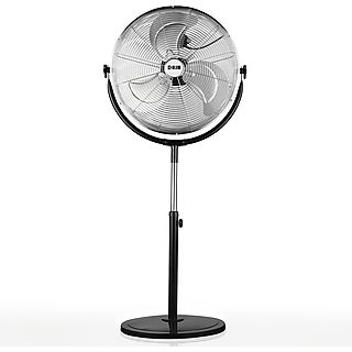 Ventilador de Pie - HJM FES-45C, de Alta Potencia, Aspas ⌀ 45 cm, Altura e Inclinación Ajustable, 110 W, 3 velocidades, Negro