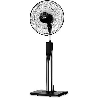 Ventilador de pie - HJM VP577, Depósito para Frangancias, Altura Regulable, 60 W, 3 velocidades, Negro