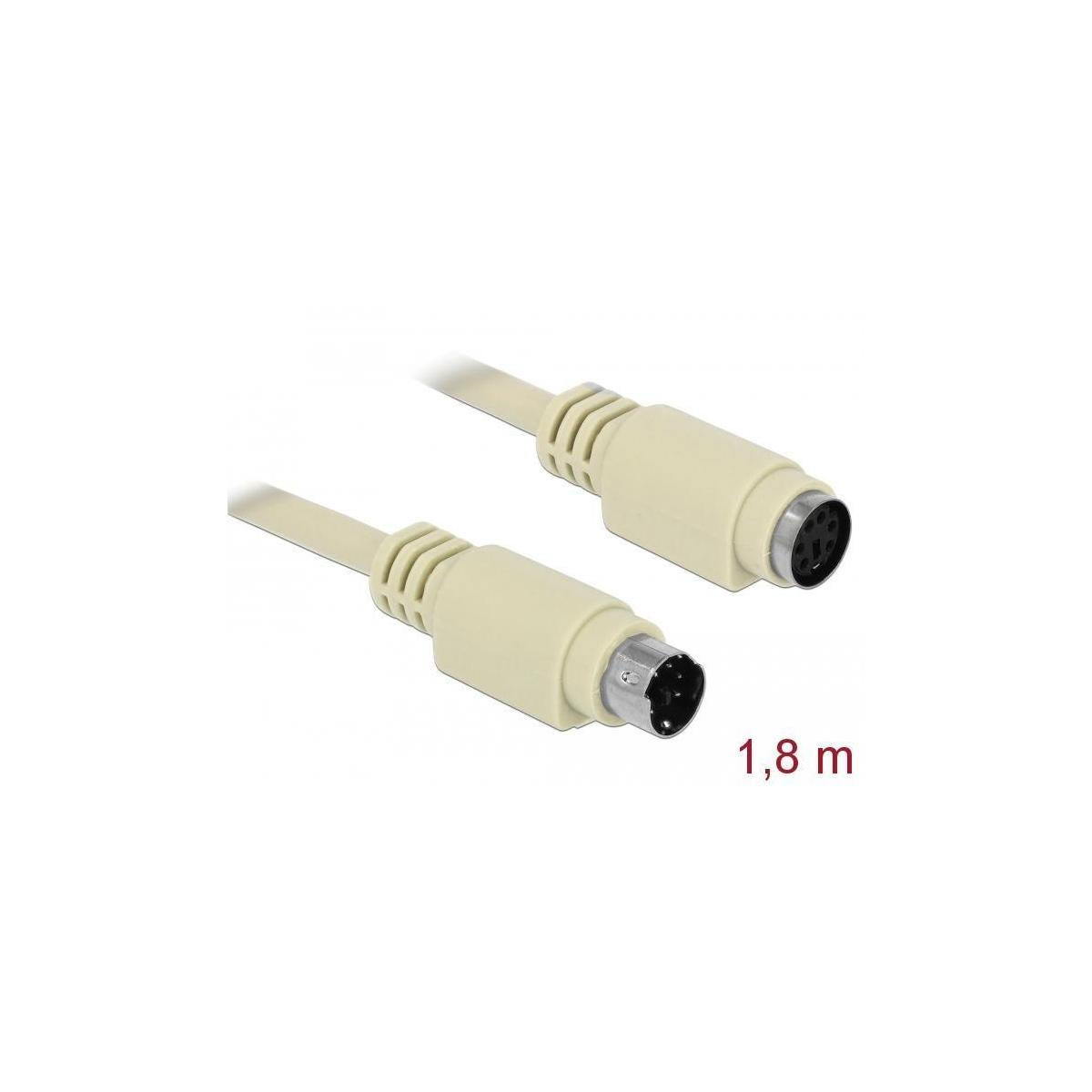Cavo S-video beige con connettori su entrambe le estremità, contrassegnato 1,8 m.