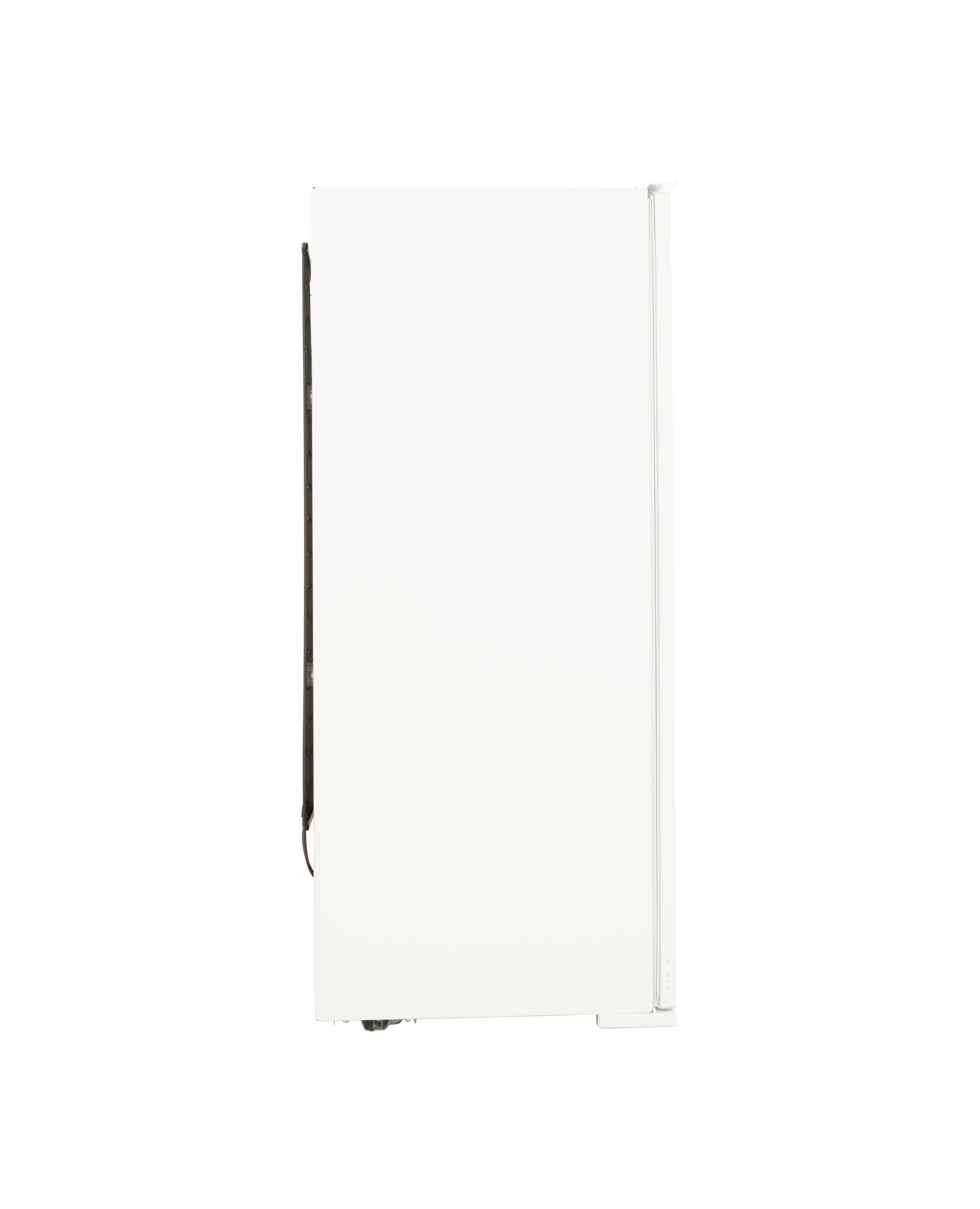 White side view of a refrigerator.