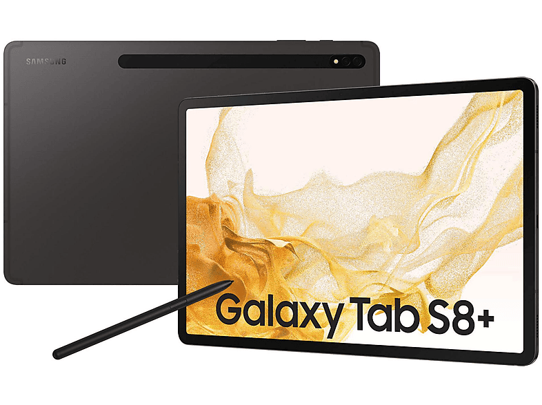 SAMSUNG GALAXY TAB S8+, Tablet, 256 GB, 12,4 Zoll, Graphite 
