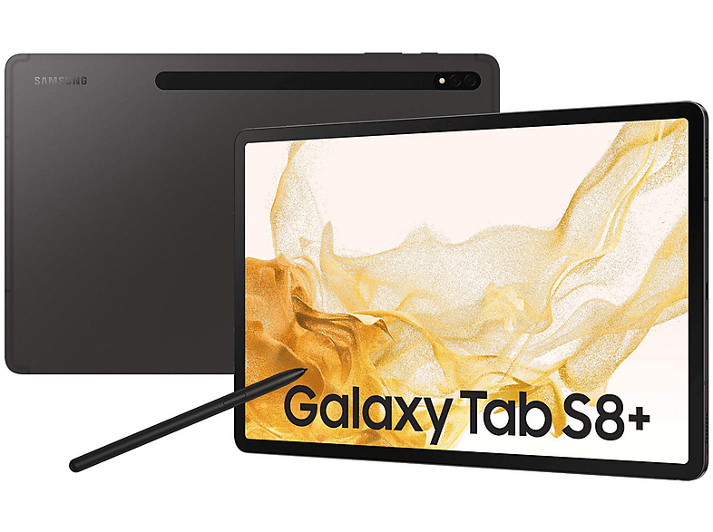 SAMSUNG GALAXY TAB S8+, Tablet, 256 GB, 12,4 Zoll, Graphite