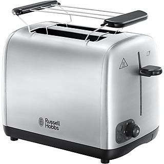 Tostadora - RUSSELL HOBBS 24080-56, 850 W, 2 ranuras, 2 rebanadas, 6 niveles tostado, Plata