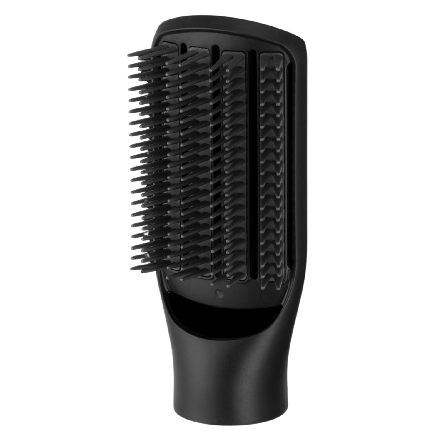 Czarny dodatek do suszarki do włosów z wieloma włosiami.