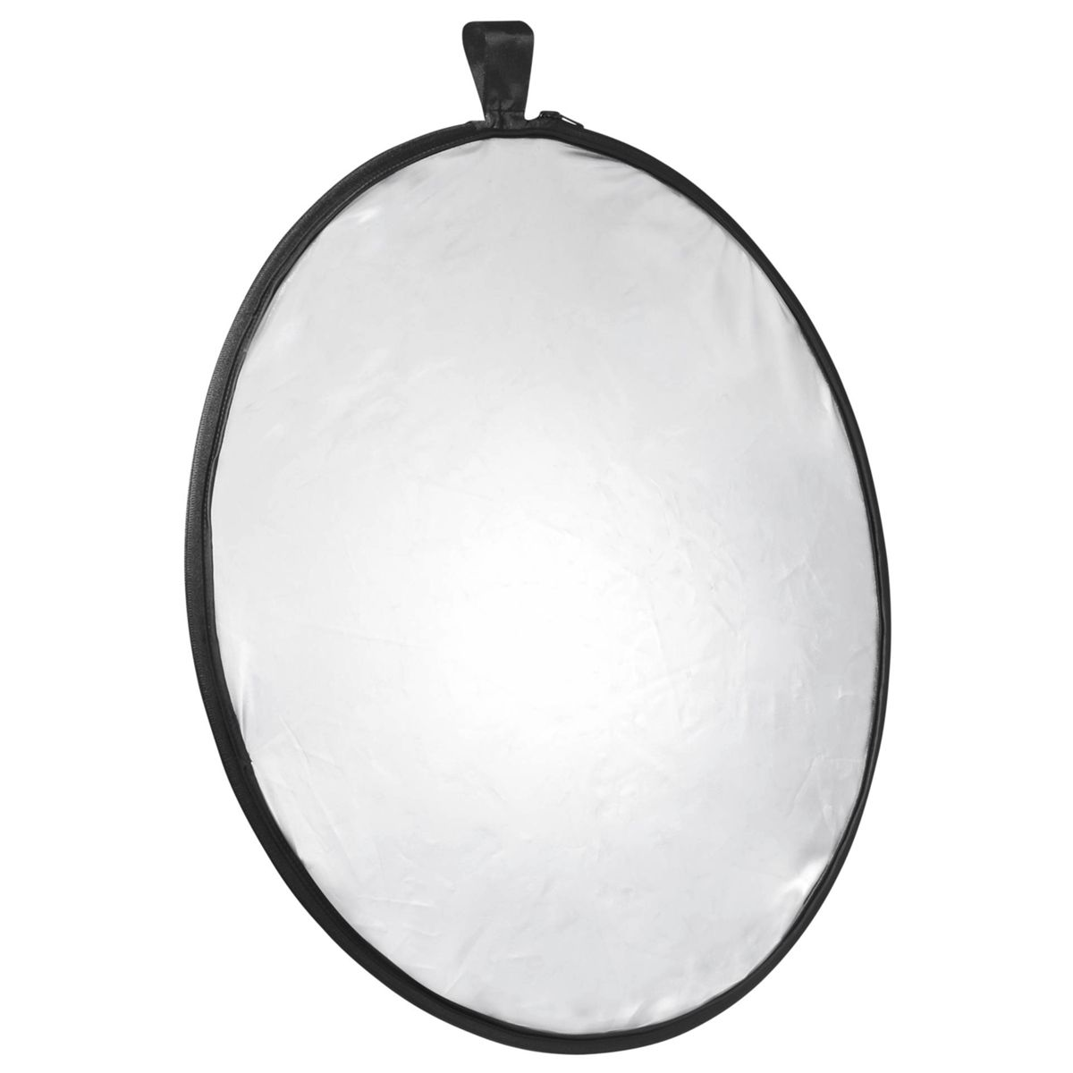 Riflettore circolare argento e nero.
