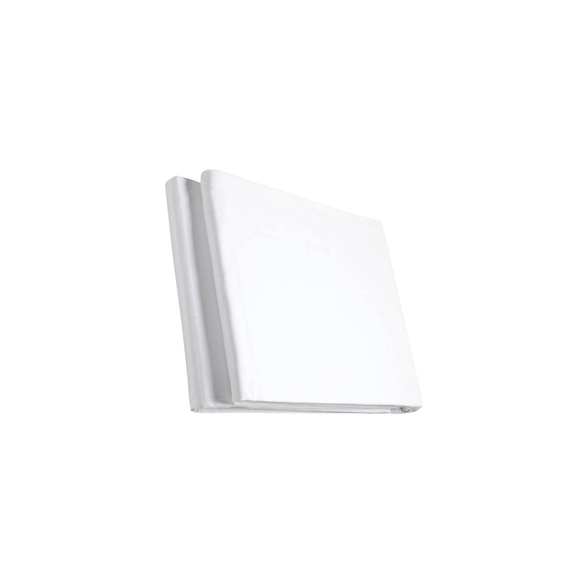 Dos libros blancos apoyados uno contra otro, aislados sobre un fondo blanco. Sin otros detalles.
