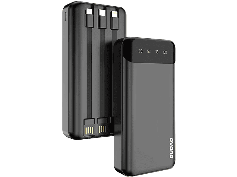 DUDAO 3 eingebauten Kabeln 20000mAh Powerbank 20000mAh Schwarz