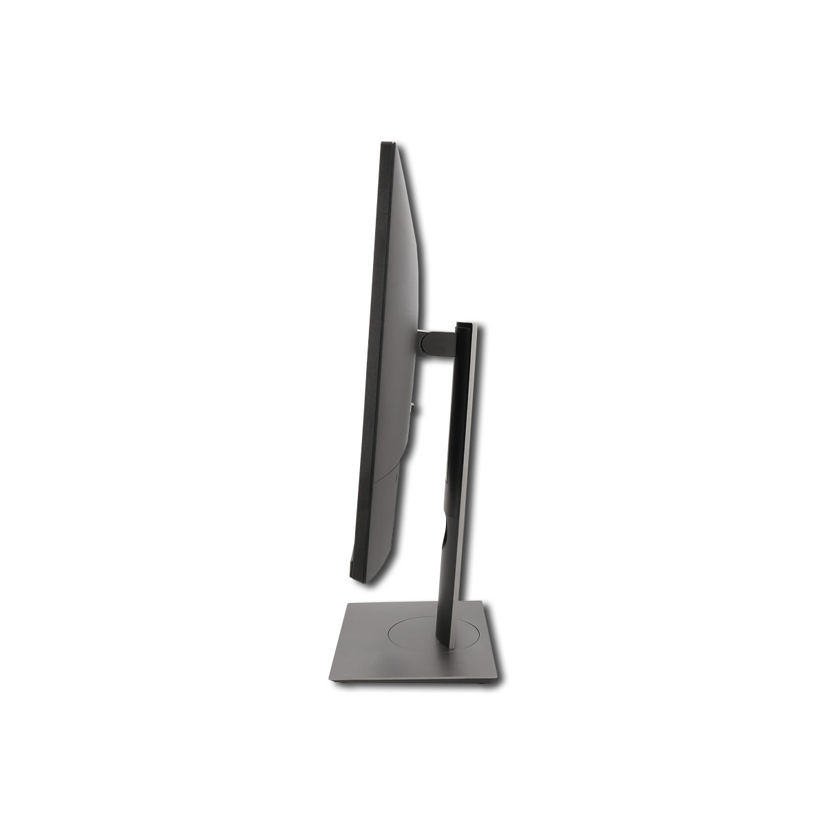 Ein Computermonitor, von der Seite betrachtet, mit schlankem Design.