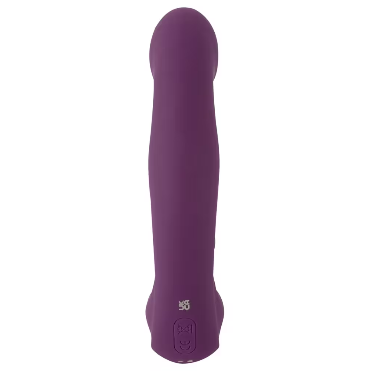Ein lila Vibrator auf weißem Hintergrund.