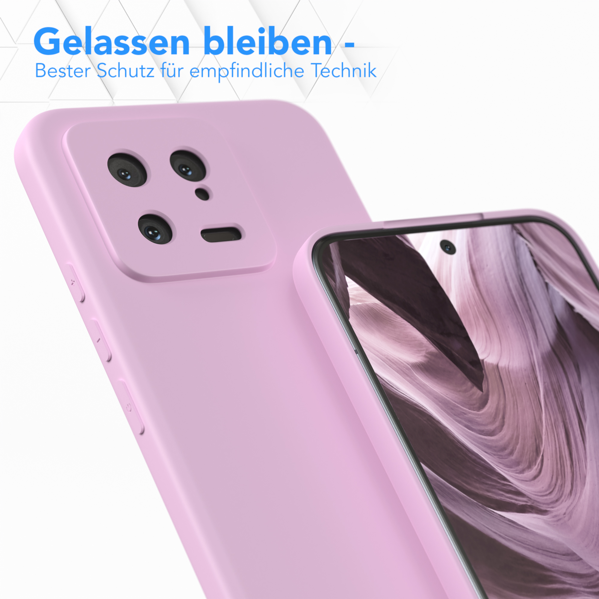 Zwei rosa Handyhüllen mit Kamera-Setup auf weißem Hintergrund.